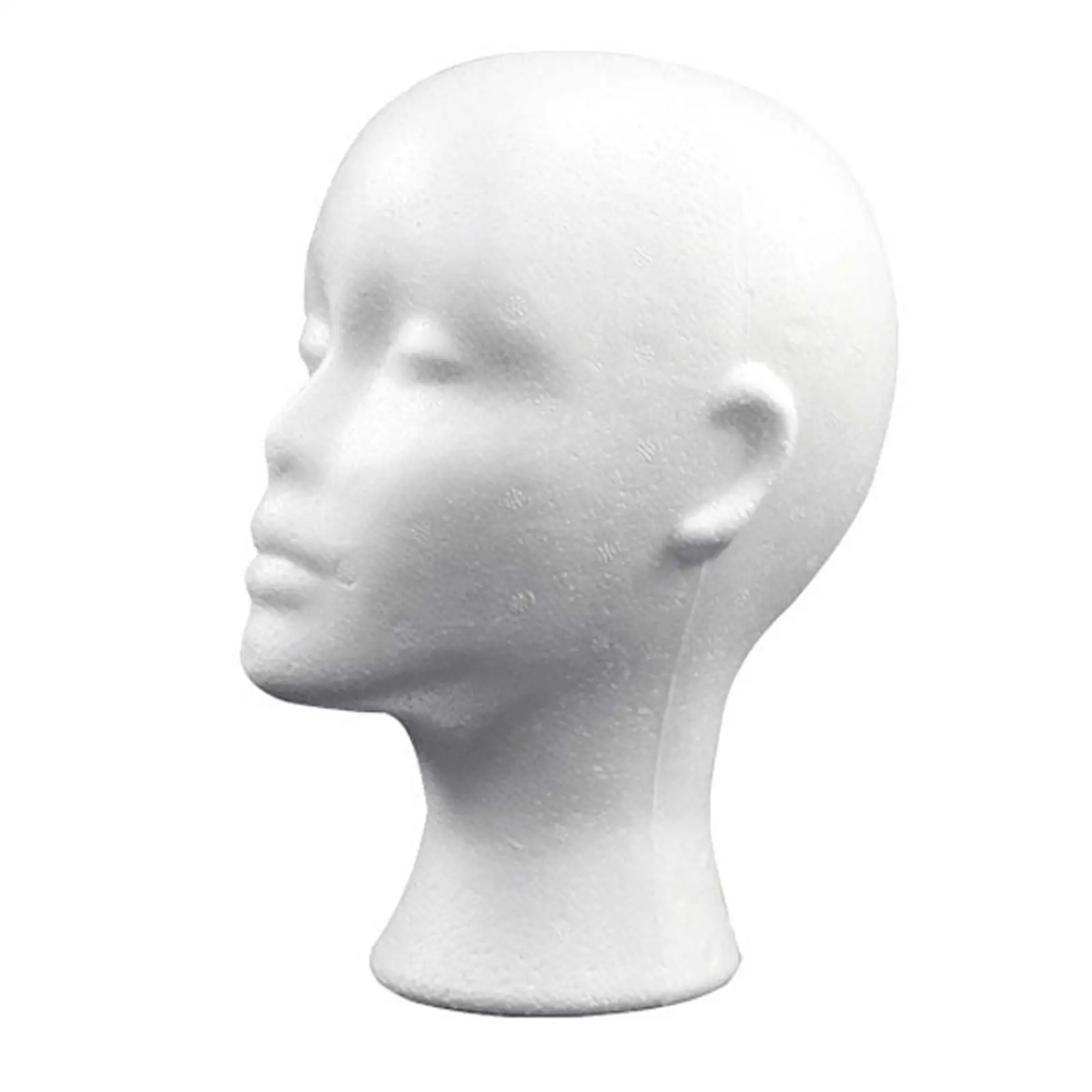 Female Styrofoam Mannequin Head Wig Head Display Lightweight Manikin Foam Head Style Model and Display Hair Hats and Hairpieces