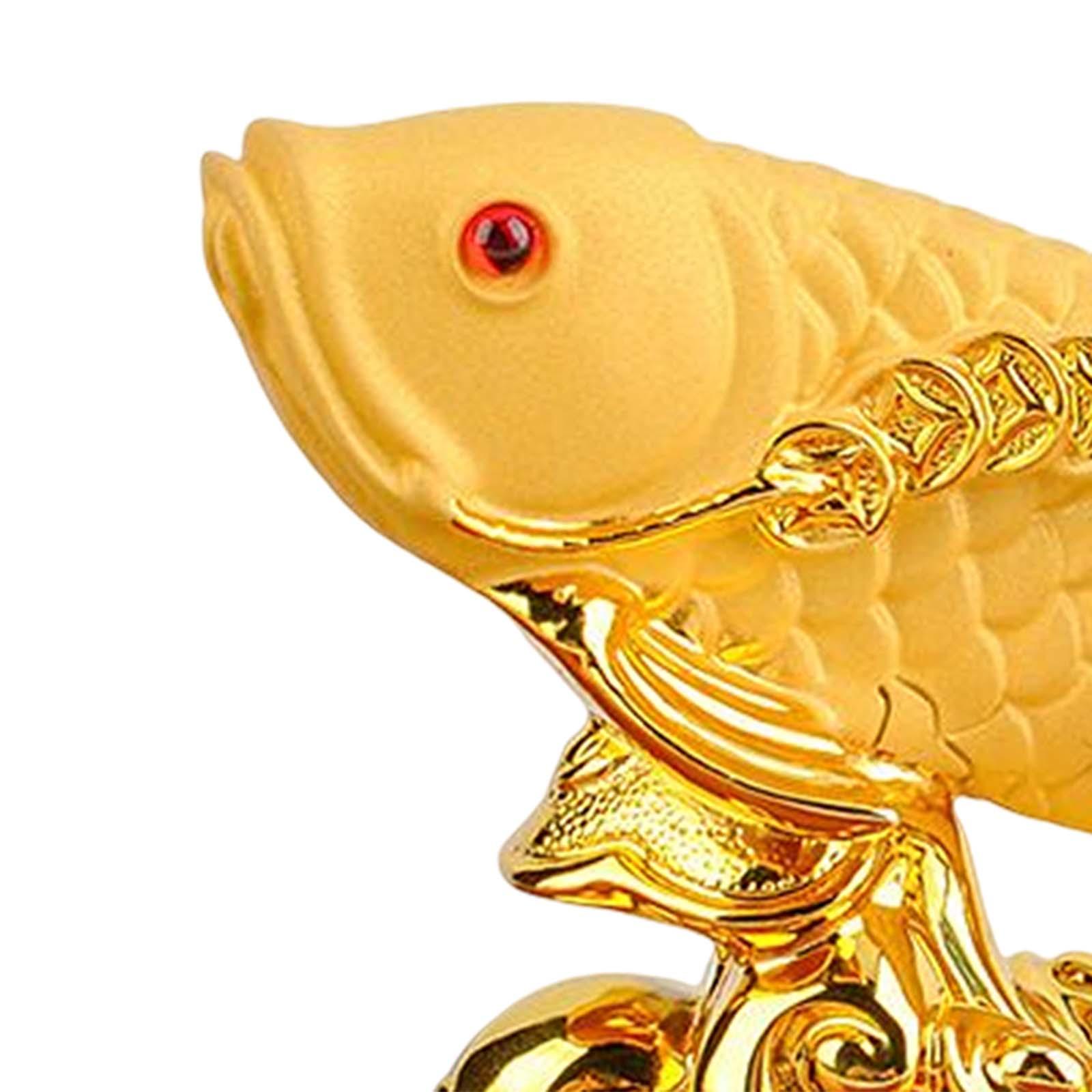 Resin Goldfish Figurines Treasure Sculptures Dining Room Decors Art Works Fengshui Fish Statues for Companies Hotel Housewarming