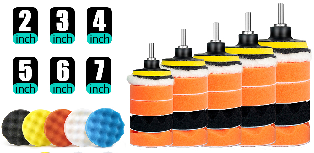 Car Waxing Sponge Pad Polishing Kit Auto Detailing Sandpaper Buffing Sanding Disc Polisher Drill Adapter Headlight Restoration