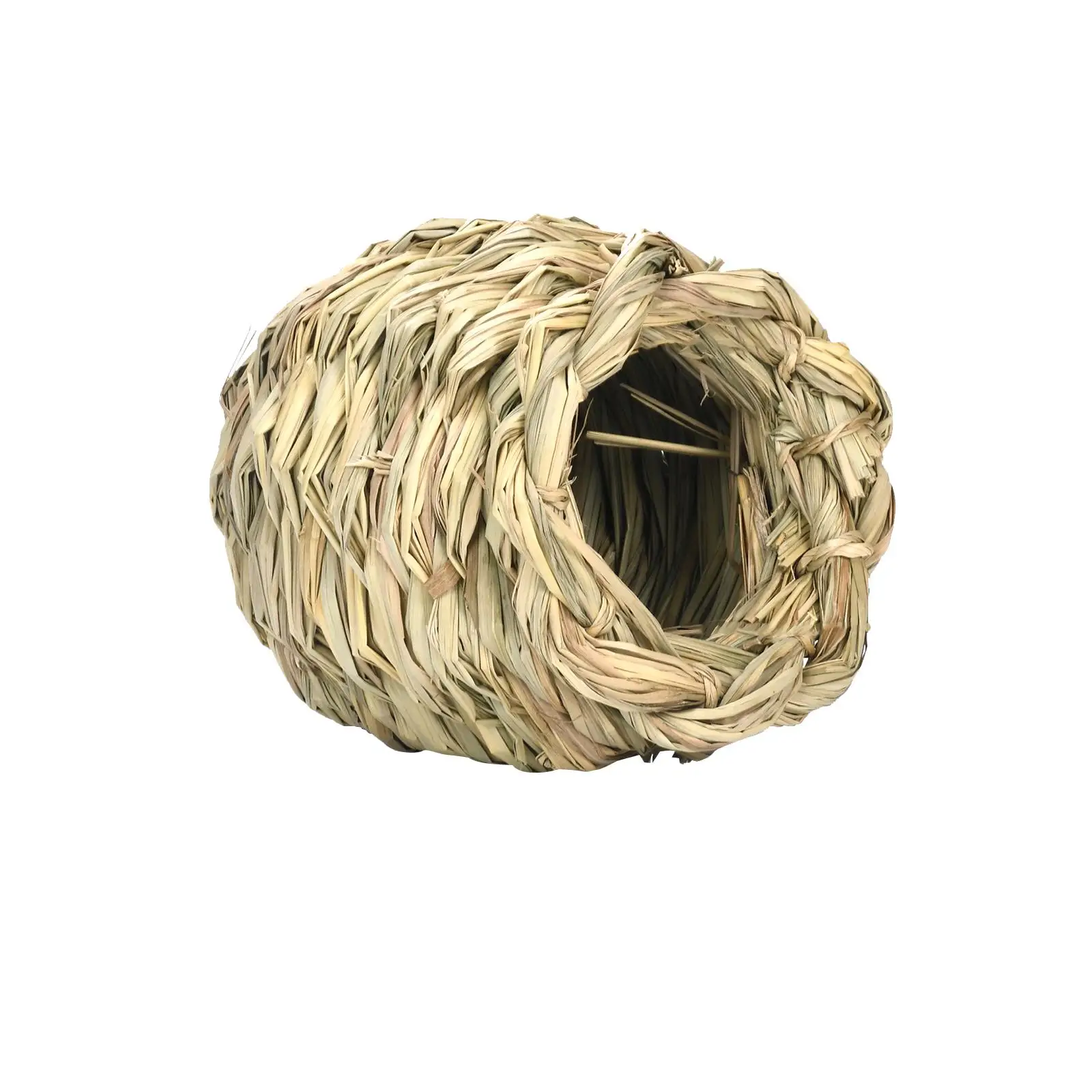 Rabbit Grass House Bed Hanging Straw Cage Nest Hideaway Hut Rest Room Tube Chew