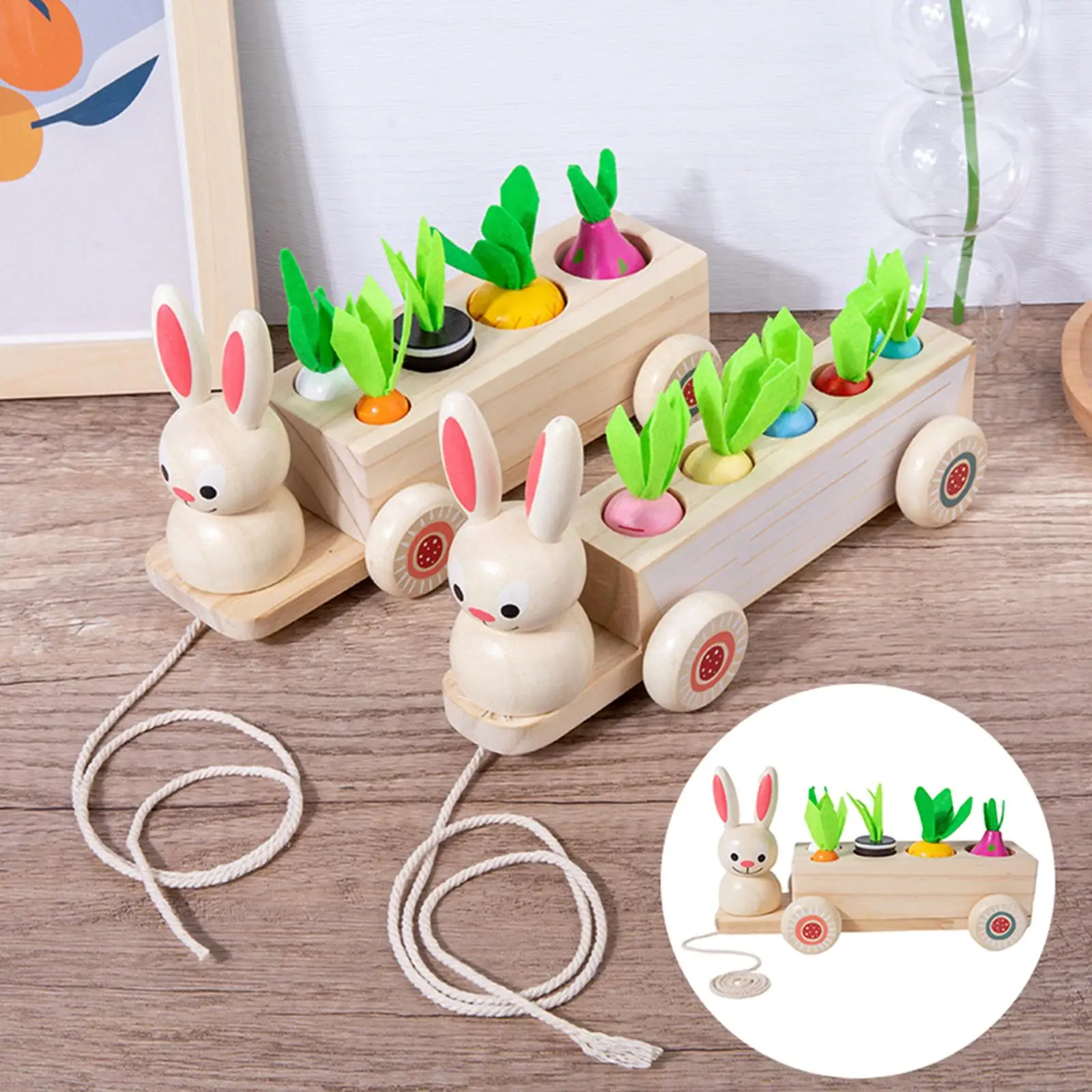 Wooden Carrots Harvest Shape Matching Size Cognition Early Educational Toys montessori toys toddlers 1 year old educational