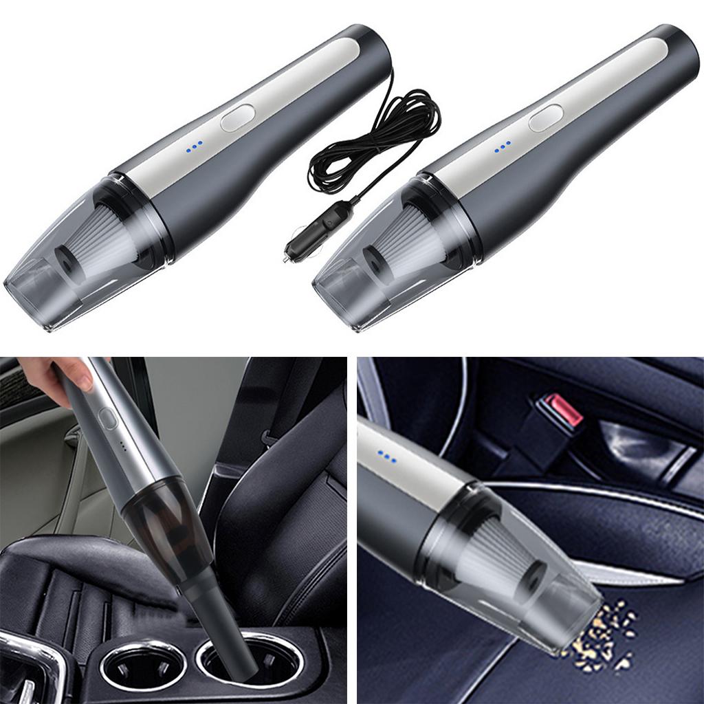 Car Vacuum Cleaner Rechargeable Three-Layer  Filter Strong Suction Fit for Interior Detailing