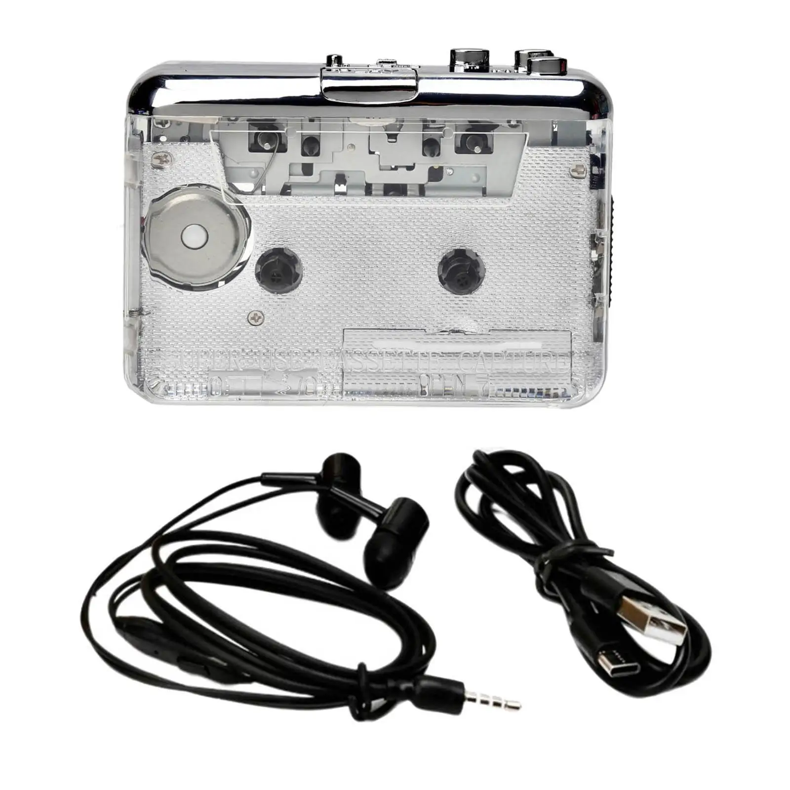 USB Cassette Tape to MP3 CD Music Cassette Player USB Cassette Tape to MP3 Converter Capture for Laptop PC Personal Computers