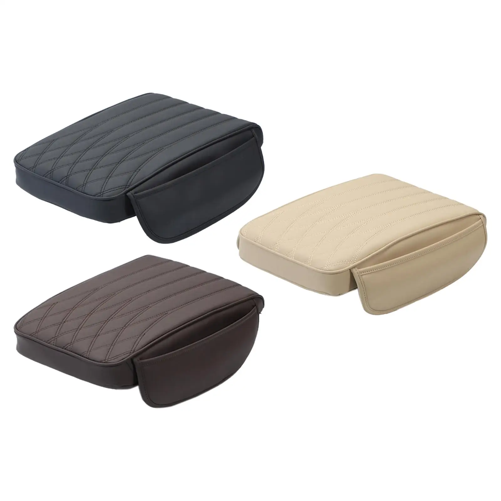 Car Armrest Cushion PU Leather Universal Arm Rest Pad Middle Console Protector Car Armrest Box Cover for Truck Vehicle Auto