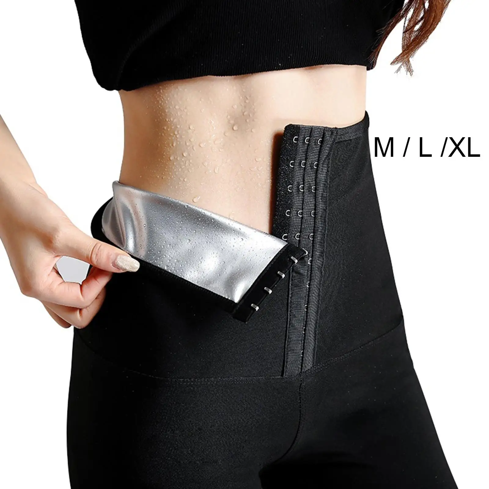 Hot High Waist Sweat Sauna Pants Waist Trainer Corsets Weight Loss Compression Thermo Slimming Pants for Women Tummy Control Men