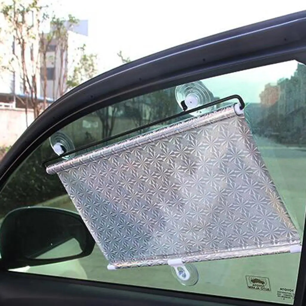 Car S Window Sun Shade Retractable Car Sun Insulation Curtain 68cmx125cm