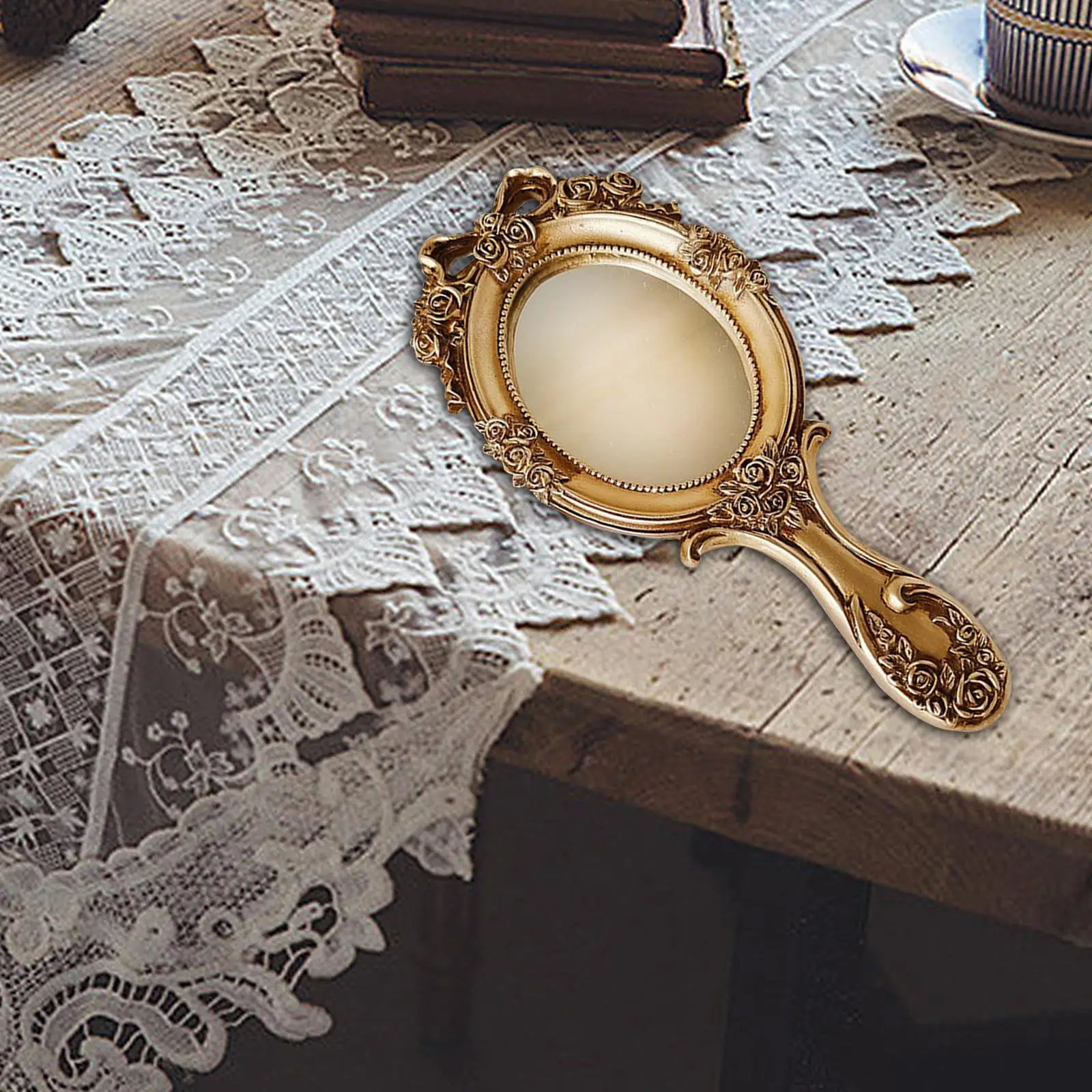 Vintage Hand Mirror Beauty Decorative Makeup Mirror for Travel