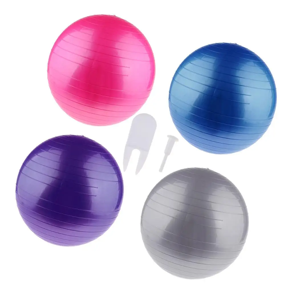 Yoga Exercise Ball Workout Guide Ball  for Balance Stability Fitness, Anti Burst & No Slip