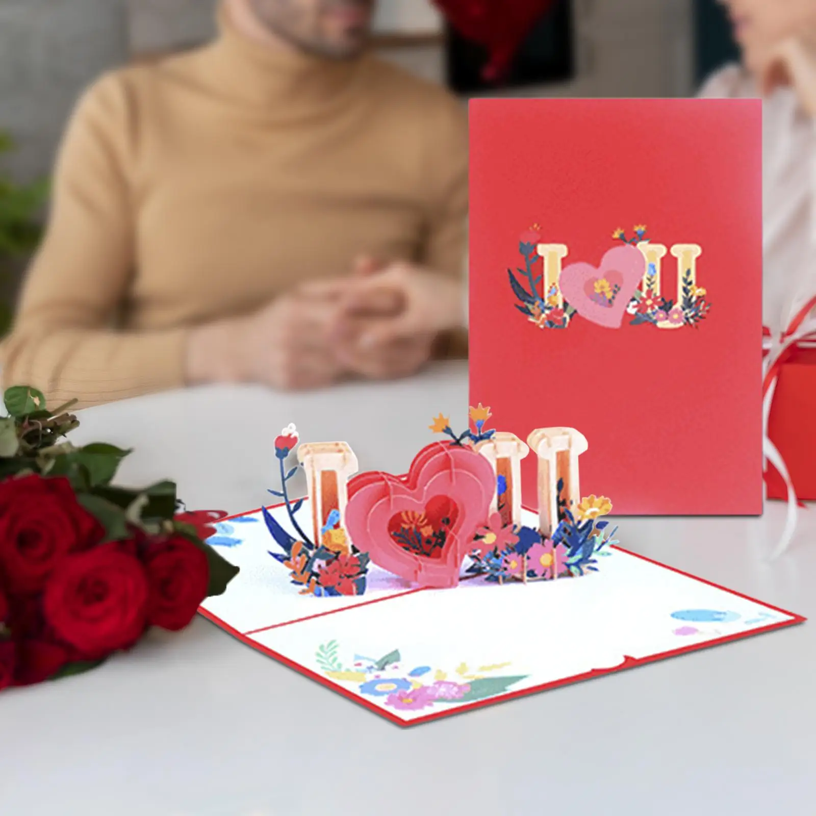 Valentine`s Day Card Gifts Cards Romantic Valentine Card Popup Greeting Card for Engagement Festival Fathers Day Daughter Son