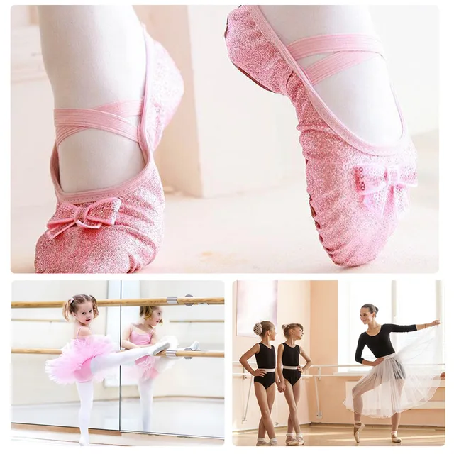 Zapatillas De Ballet Para Mujer, Zapatos De Ballet Para Adultos, Calzado De  Baile Profesional Con Cintas, Zapatos De Entrenamiento De Ballet De Satén -  Zapatos - AliExpress