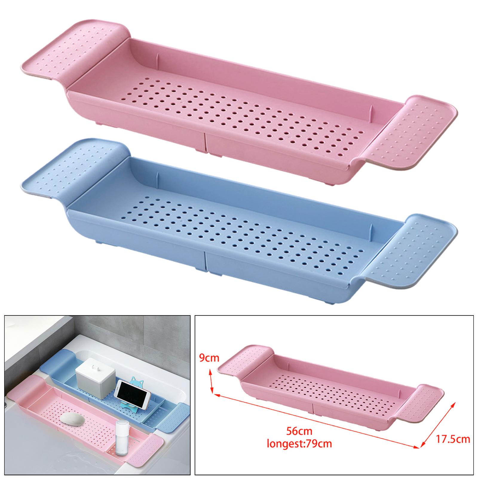 Bath Shelf Bathtub Tray Bathtub Organizer Tray Adjustable Length Towel Holder for Shower Bathroom Bathtub