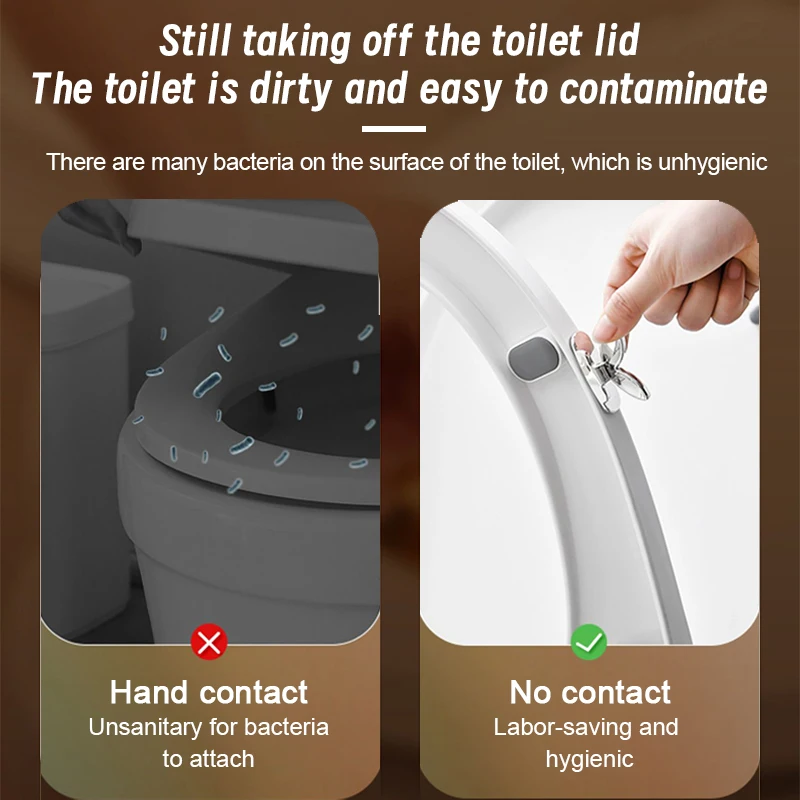 Description Picture 6 of item2Pcs Handle Can Avoid Touching The Toilet Lid Lifting Fashionable Toilet Seat Lifter Bathroom Accessories Toilet Seat Lifter