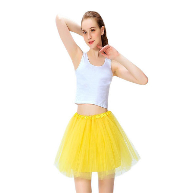 Enagua para mujer, falda de princesa linda con tutú para cosplay, falda de  ballet, falda de mezclilla para niñas (amarillo, talla única)