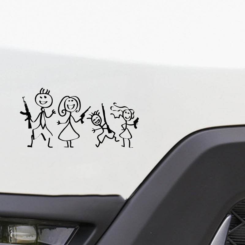 Autoaufkleber, Familienaufkleber, Waffenmuster, stilvoll, niedlich, Aufkleber, Abdeckung von Kratzern, Anime-Aufkleber, Wohnwagen-Zubehör, Persönlichkeit, PVC – Detail 2