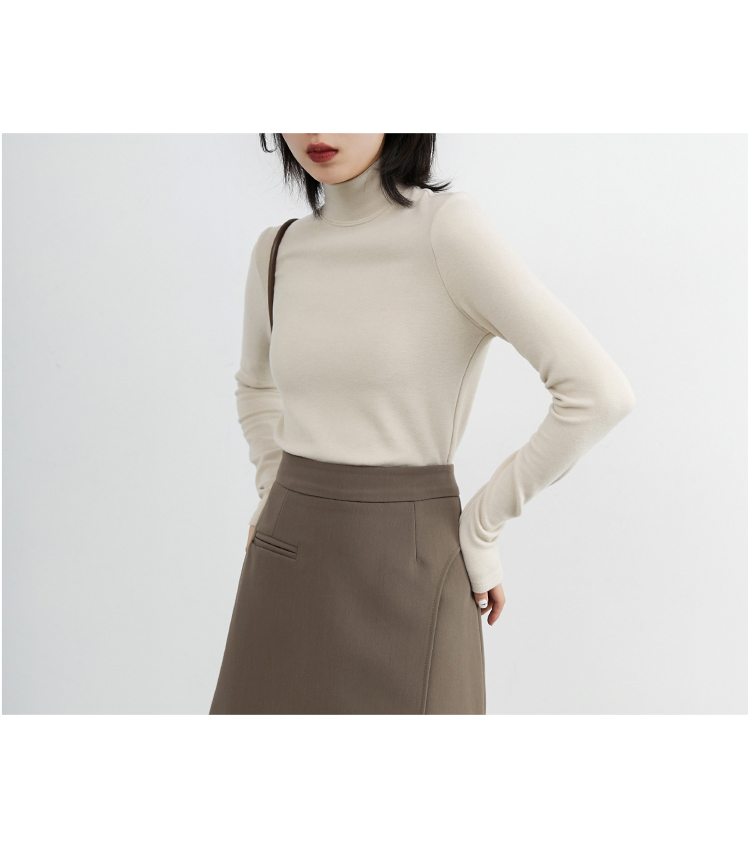 CHIC VEN Women Sweatshirt Turtleneck Pullovers Casual Solid Dralon Warm Bottom Blouse Office Lady Tops Autumn Winter 2023