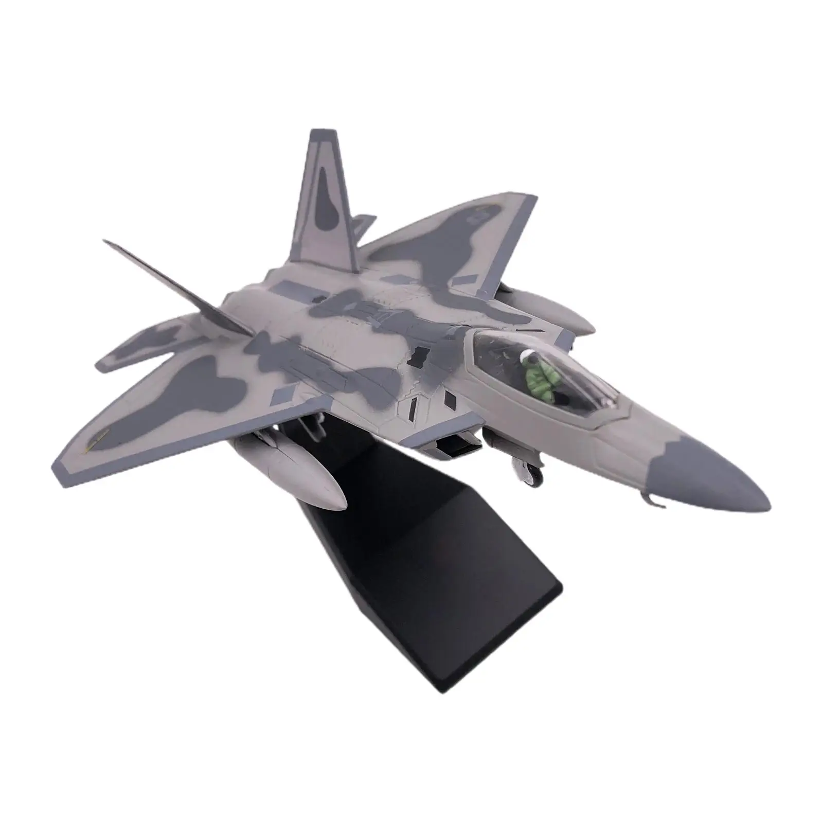 1/100 F22 Fighter Model with Stand Alloy Static Aviation Plane Gift Ornament