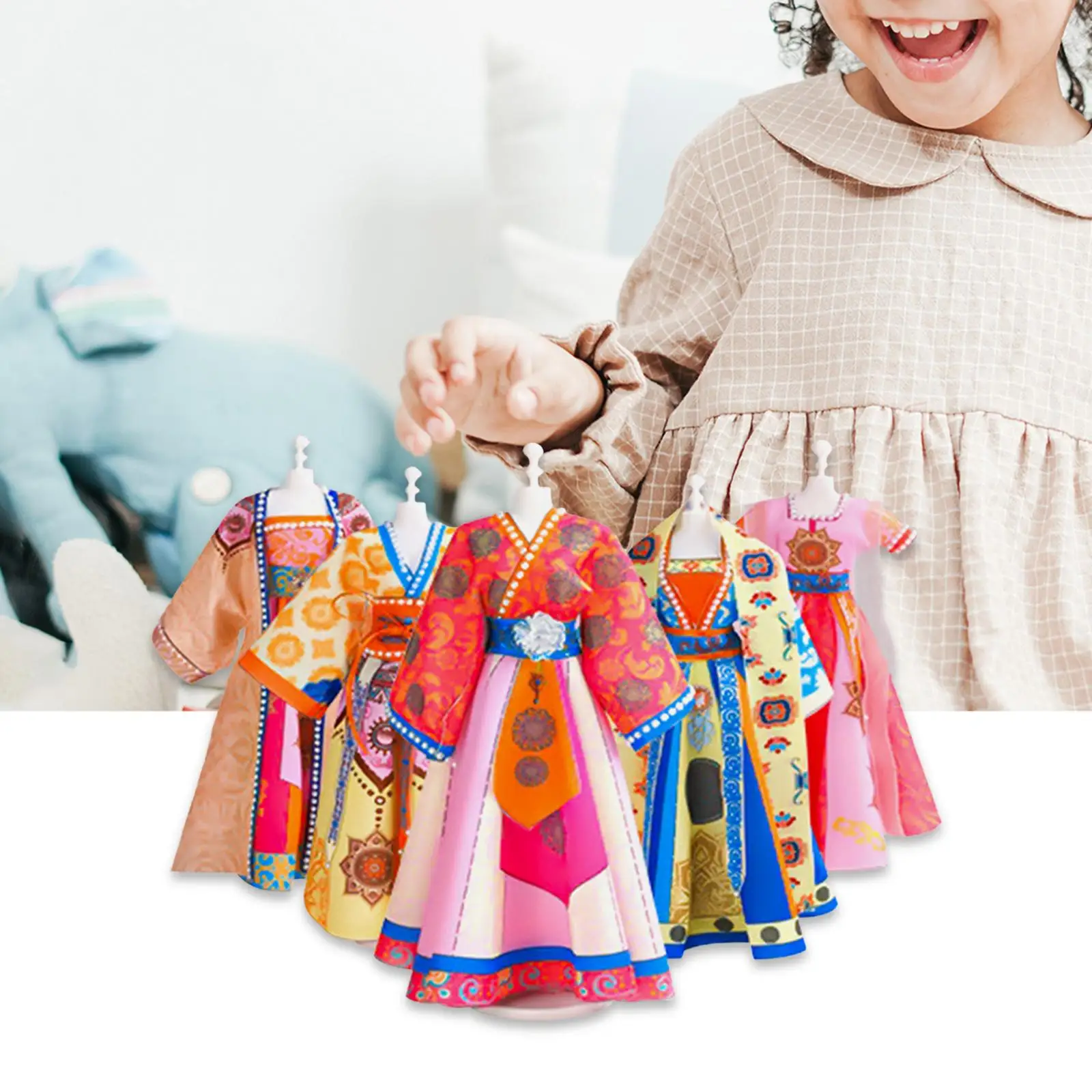 DIY Hanfu Clothes Toys Princess Dress Clothes Set Creativity Doll Clothing Design for Children Kids Beginner Teen Age 8-12