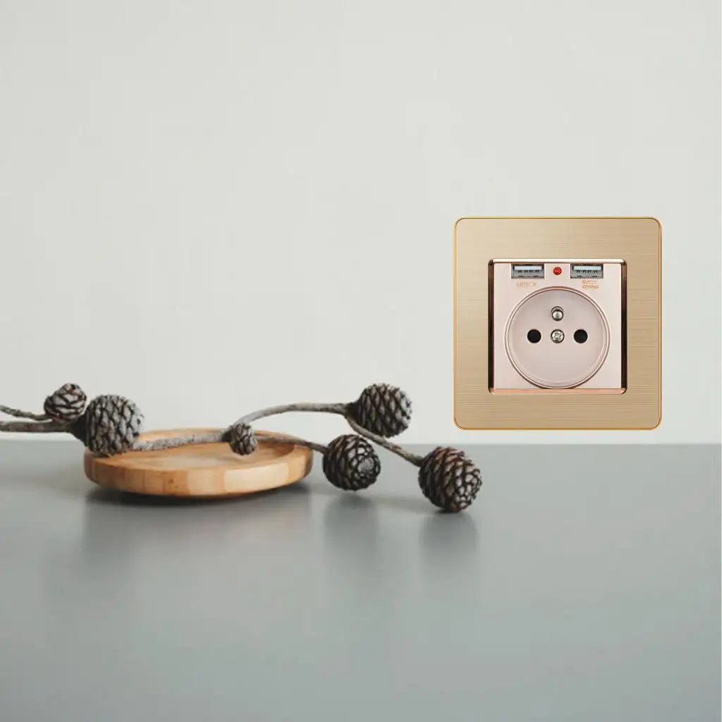 Type 86 Wall Socket French Regulations 16A EU Plug Outlets for Home Office
