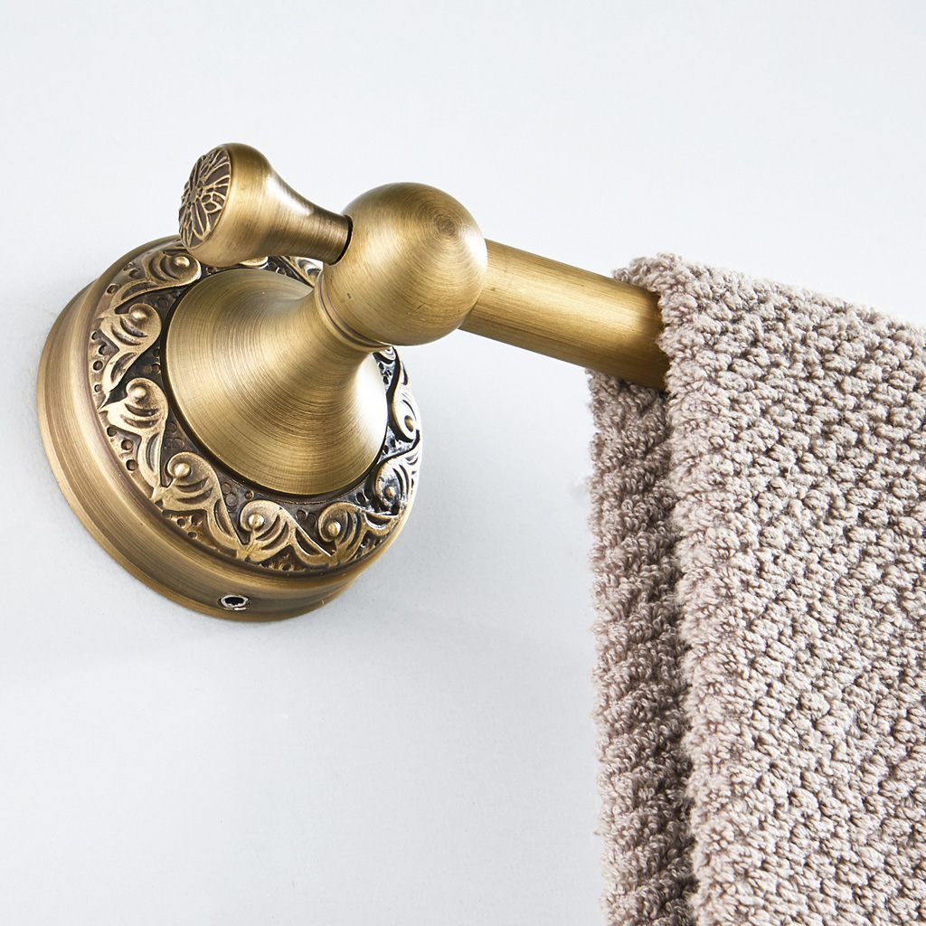 Bathroom Towel Rail Rail Shelf Made of Brass in Country Style with A Length of