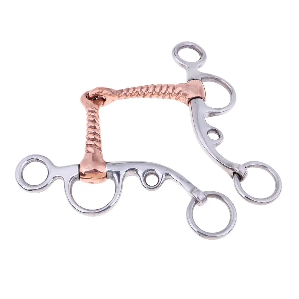 Snaffle for Horses, Copper Roller, Soft Training Show TACK Tools, Durable, Lightweight