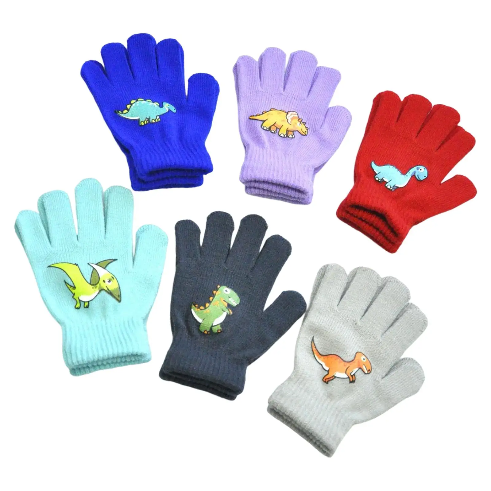 Kids Winter Gloves Stretch Full Finger Mittens Warm Winter Knit Gloves Washable Child Girls Boys Supplies Toddlers Cycling