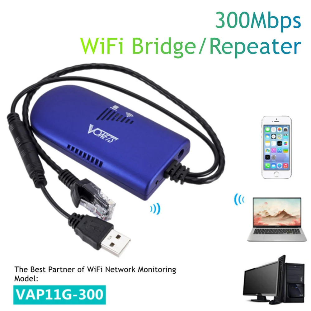 PzzPss Mini VAP11G-300 RJ45 Wifi Wireless Bridge Wi fi Repeater Routers WI-FI For PC Computer Networking Camera Monitor Q15183 wireless signal booster