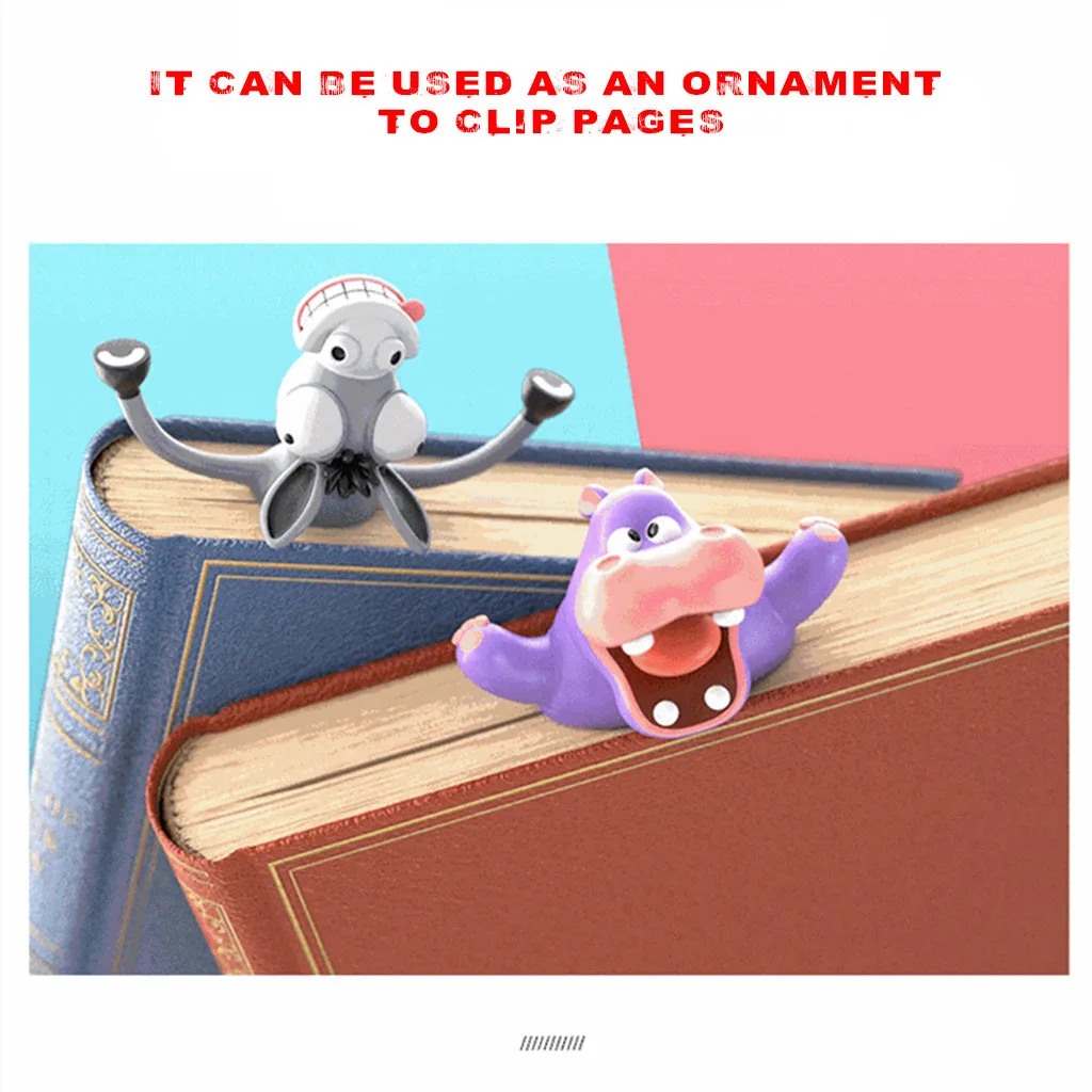Creative 3D Animal Bookmark Box-Packing Cute Stereo Kawaii Cartoon Lovely Wacky Book Mark for Kids Student Learning Gift 2022