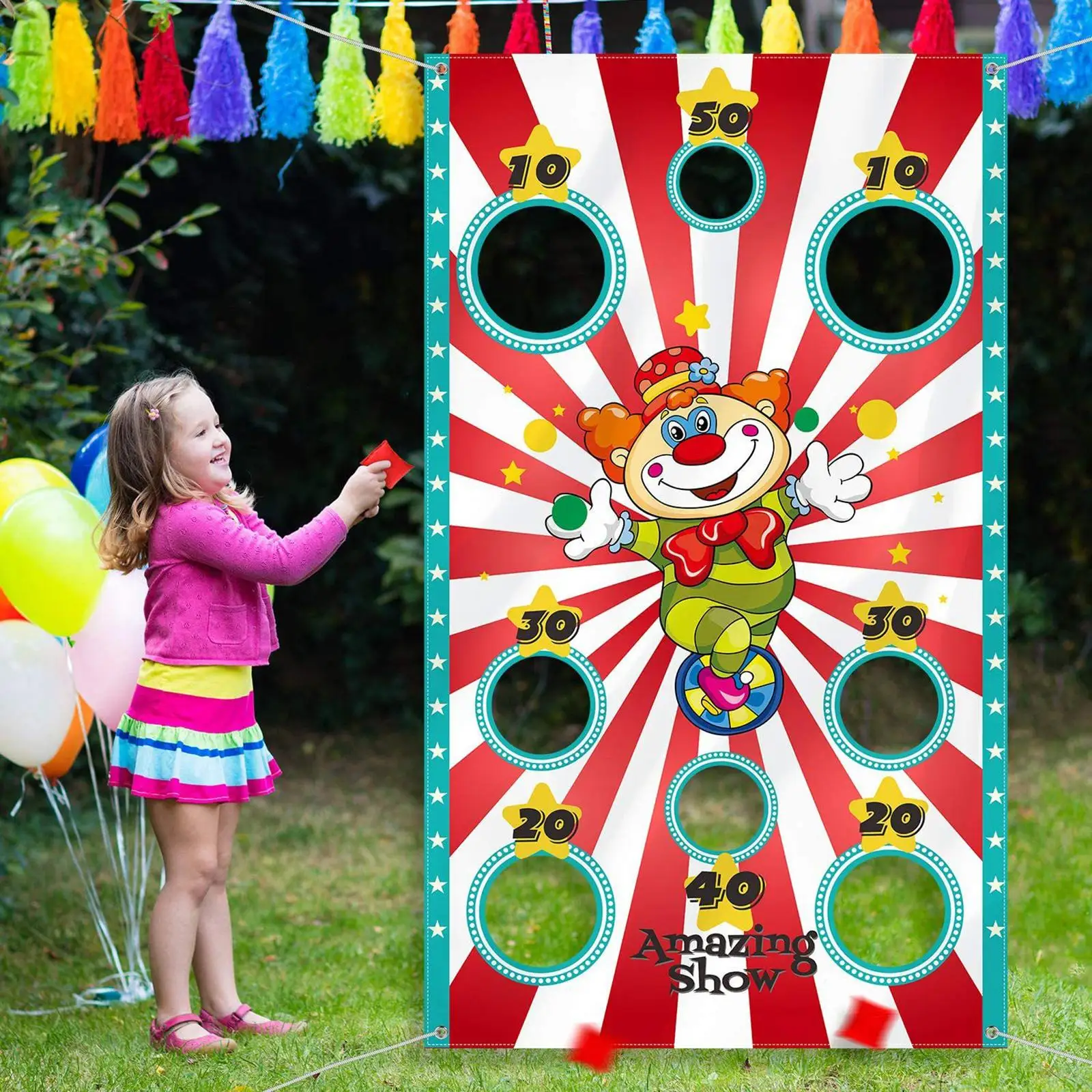 Christmas  Toss Games Circus clown Toss  Funny Throwing Game Toy with Christmas Theme Party Supplies for Kids Adults
