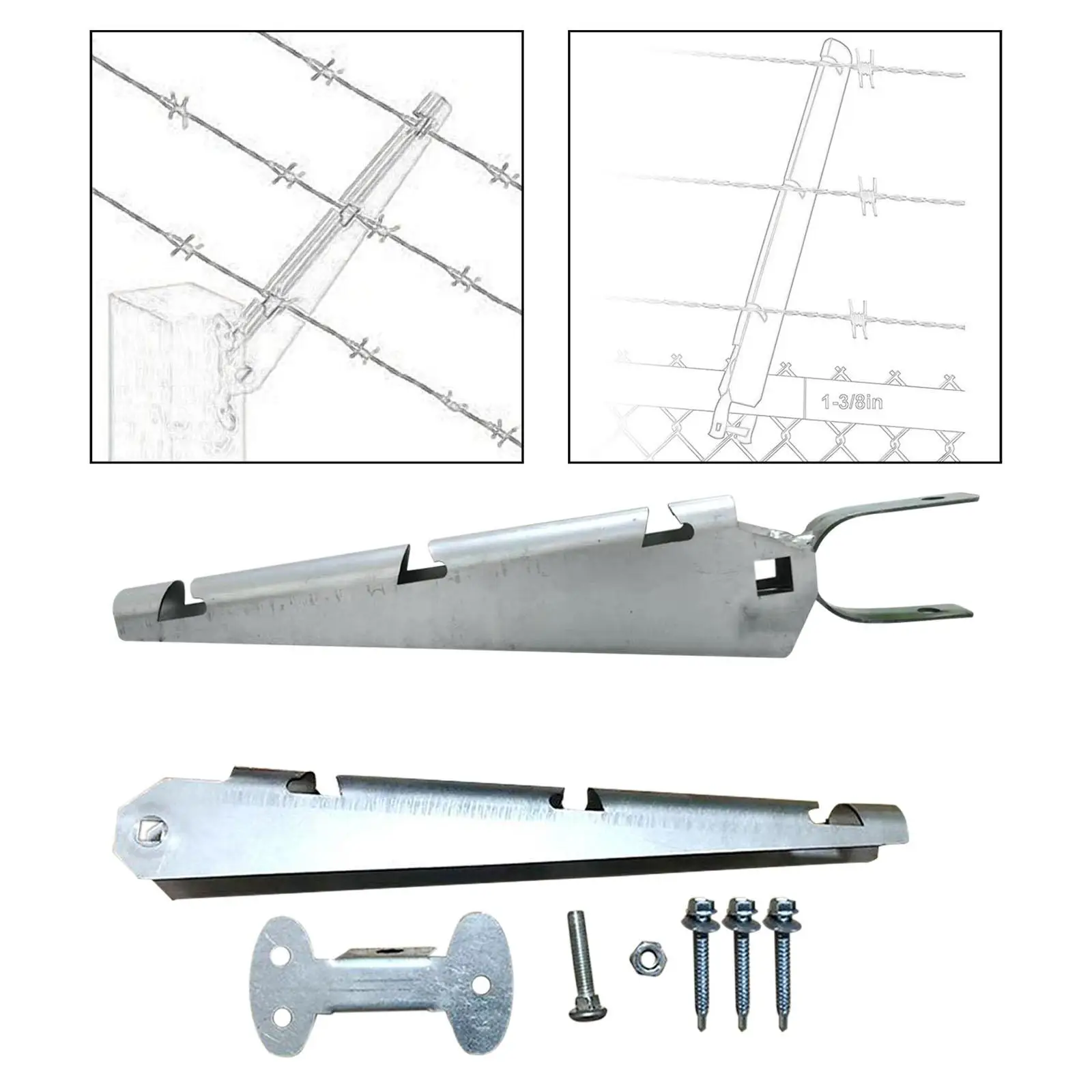 Barbed Wire Extension Arms Top Rail Chain Link Fence for Garden Farm Fencing