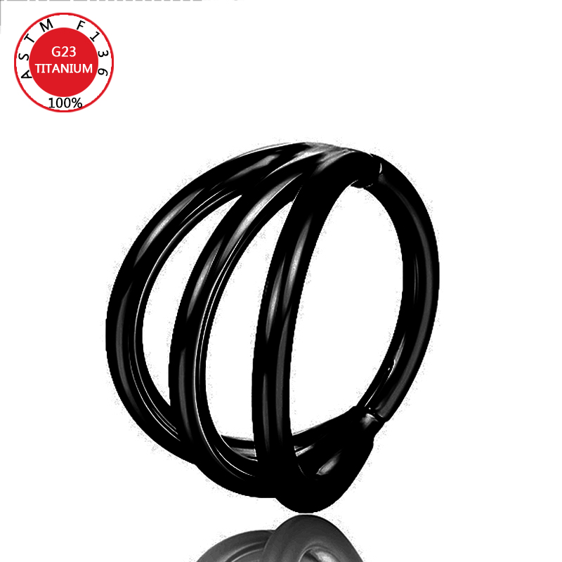 ASTM G23 Titan Triple Scharnier Knorpel Ohrring Helix Piercing Nasenring Septum Conch Clicker Hoop Stud Körperschmuck Trendy – Detail 13