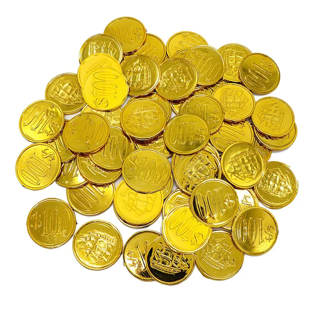 100 Pcs Pirate Coins for Birthday Party Favors Props Craft