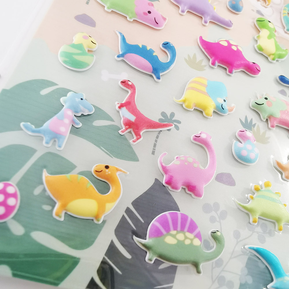 Koreanischer Import original Bonito bunte Dinosaurier 3d Aufkleber Scrap booking DIY Journal ästhetischen Aufkleber Briefpapier Deko liefert – Detail 5