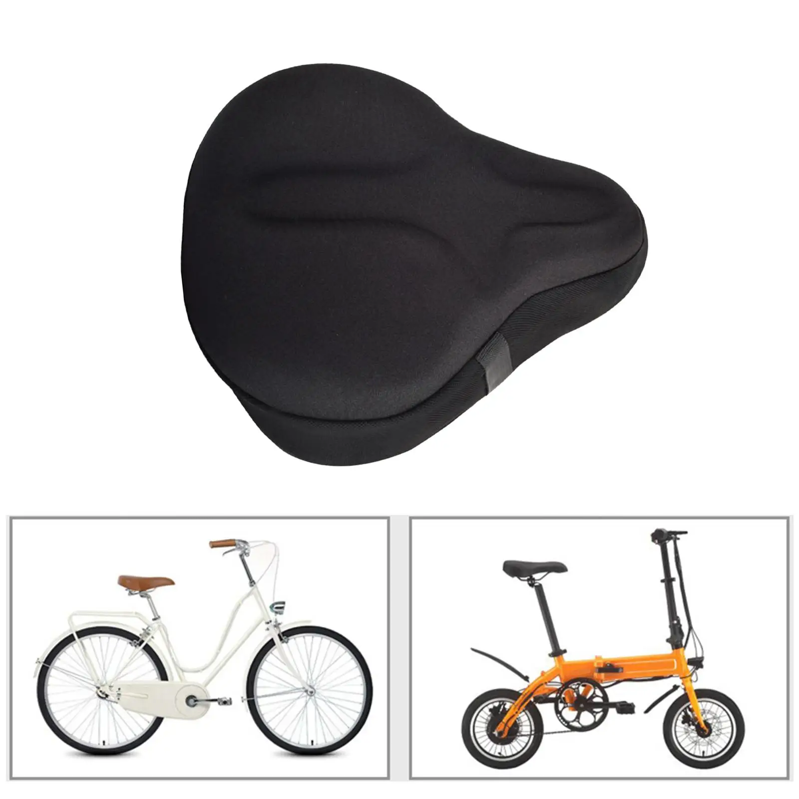Wide Thicken Bike Seat Cushion Gel Cruiser Saddle Seat Mountain Big Bum Soft