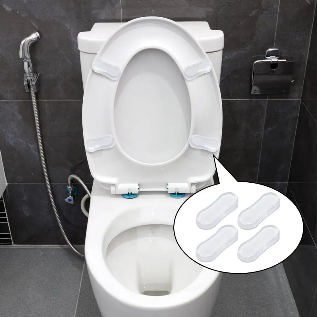 4Pc Universal Bidet Toilet Seat Bumpers Buffers with  Adhesive