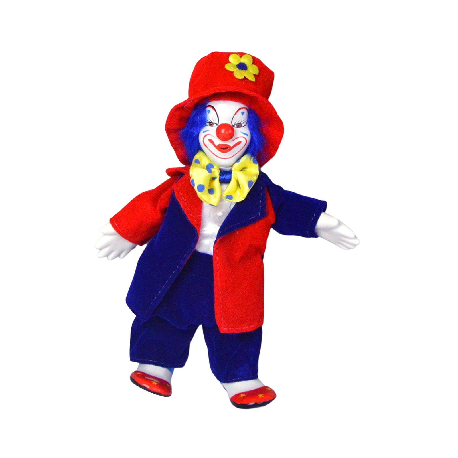 18cm Clown Doll, Dolls Model Toy Clown Model Crafts Clown Stuffed Doll for Table Bedroom Room Decor Birthdays Gift