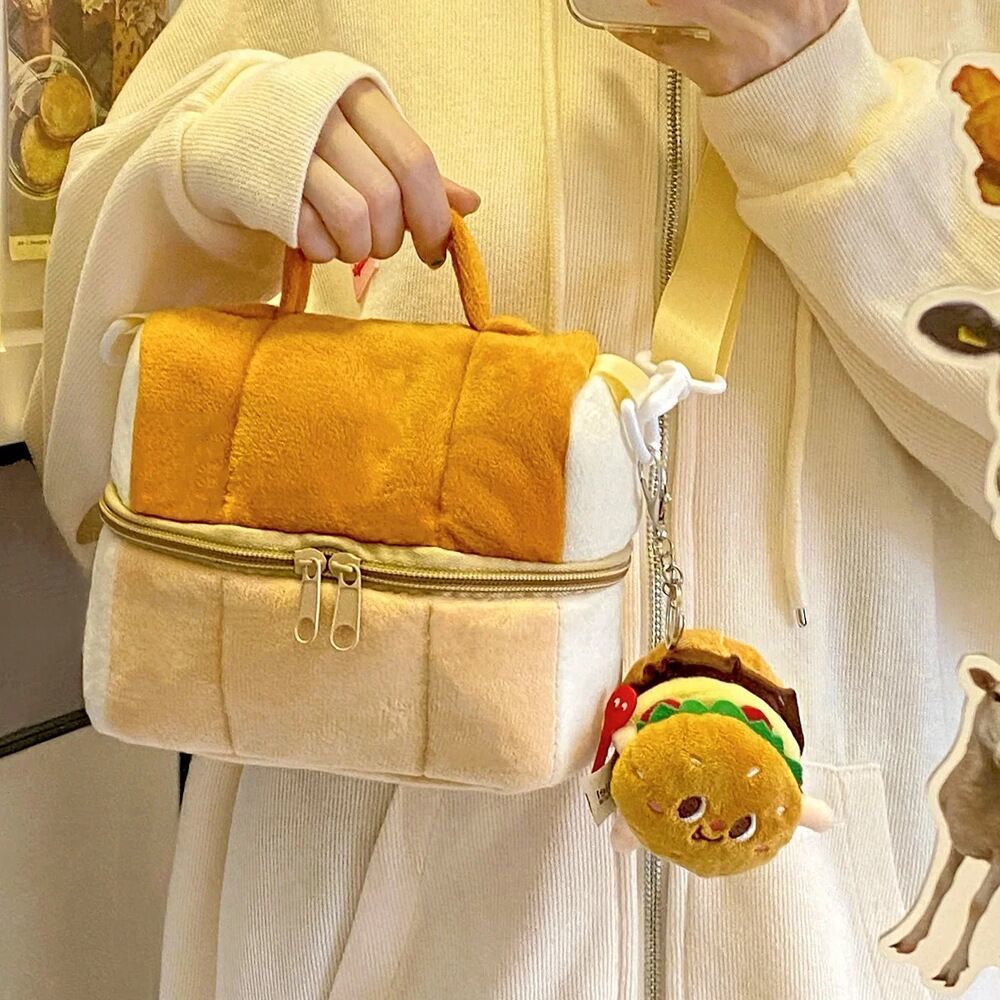 Casual, Armazenamento, Camera Purse, Adorável, Forma de Pão, Coreano