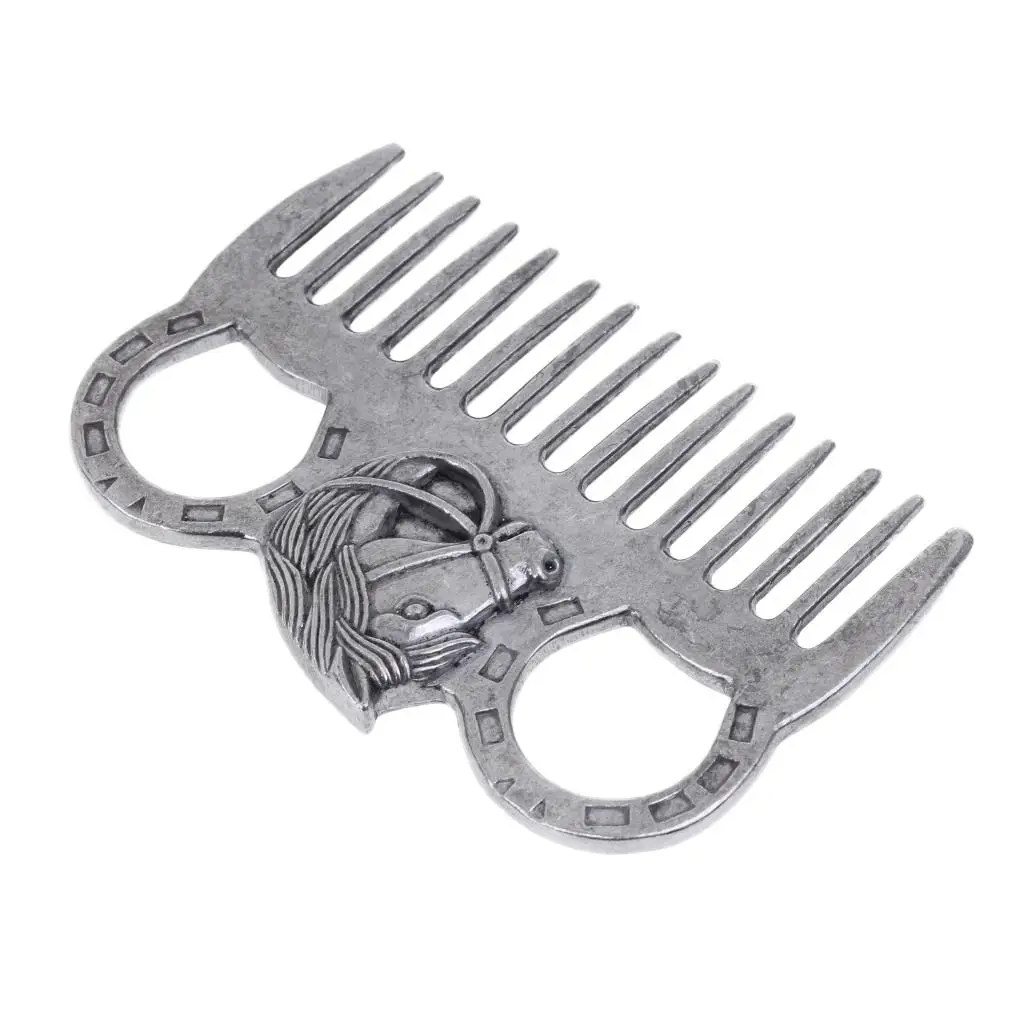 MagiDeal Stainless Steel Polished Horse Pony Grooming Comb Tool Currycomb Accessory