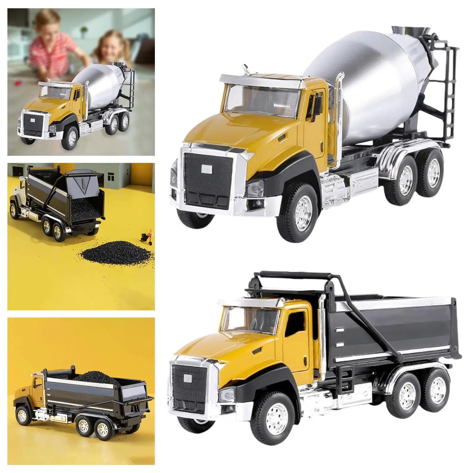 Construction Vehicle Pull Back Small Alloy Van Engineering Car for Girls