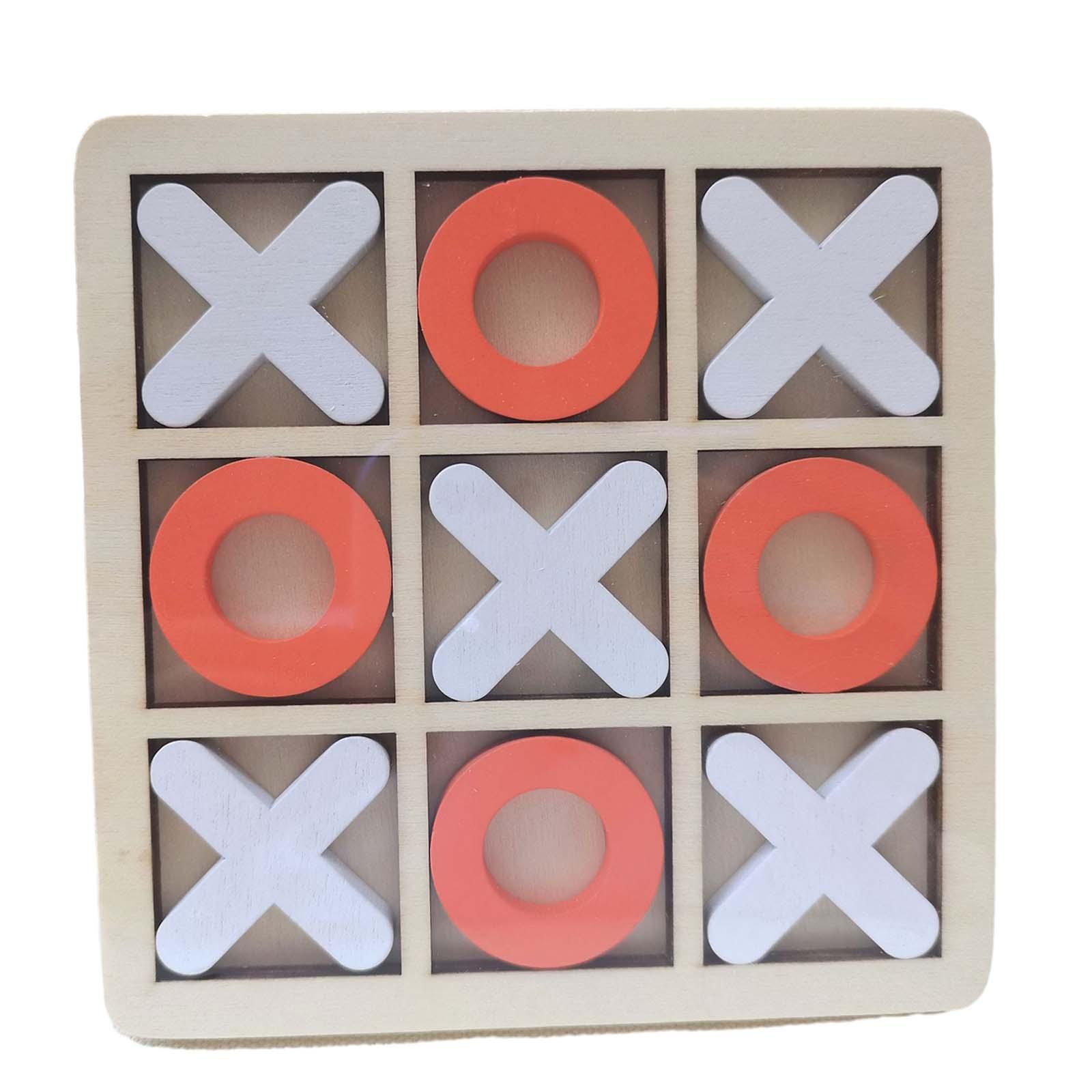 Wood Tic TAC Toe Game Set Puzzle Games Classic Parent Child Interaction Game XO Chess Board Game for Adults Families Travel