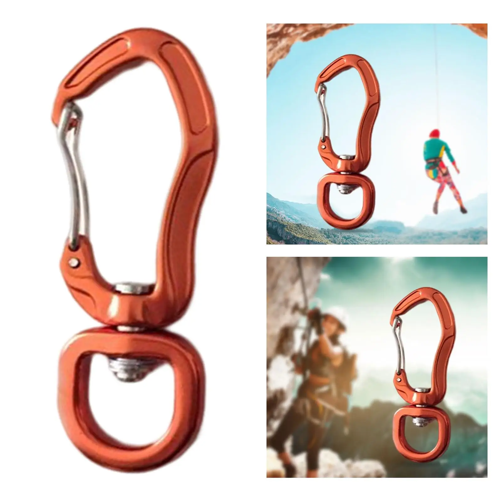 360 Rotatable Swivel Carabiner Multifunctional Aluminium 7075 for Camping