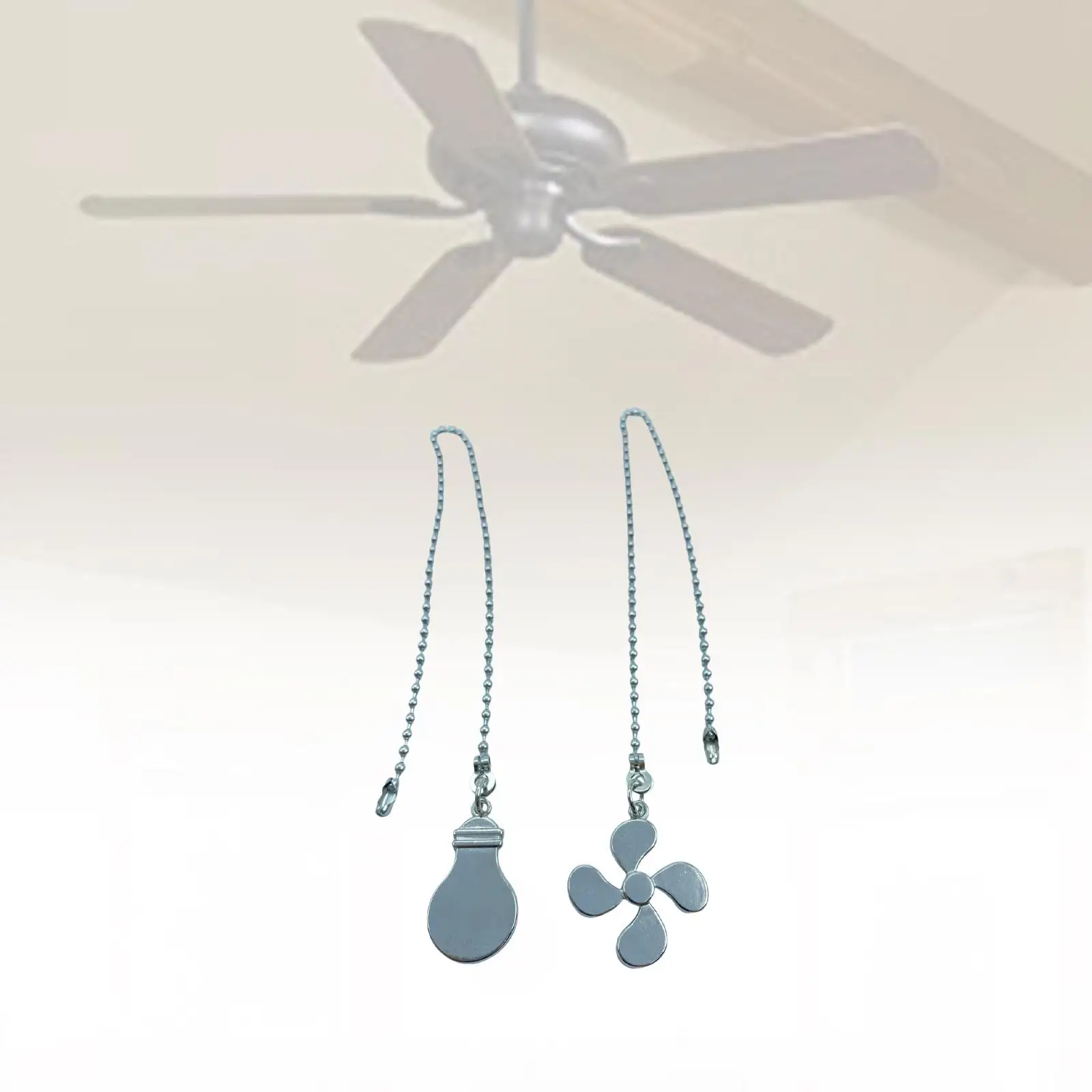 Ceiling fan pull chain with beaded ball connector metal embellishments