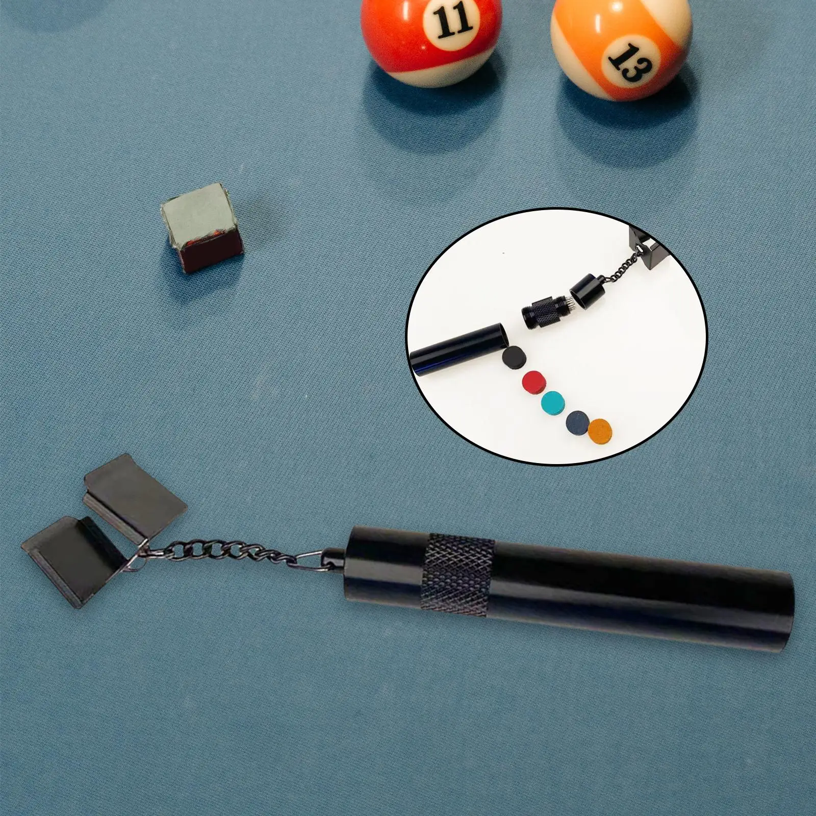 Pool Chalk Holder for Billiards, Portable Pool Table Accessories, Durable and Multi Use Cue Tip
