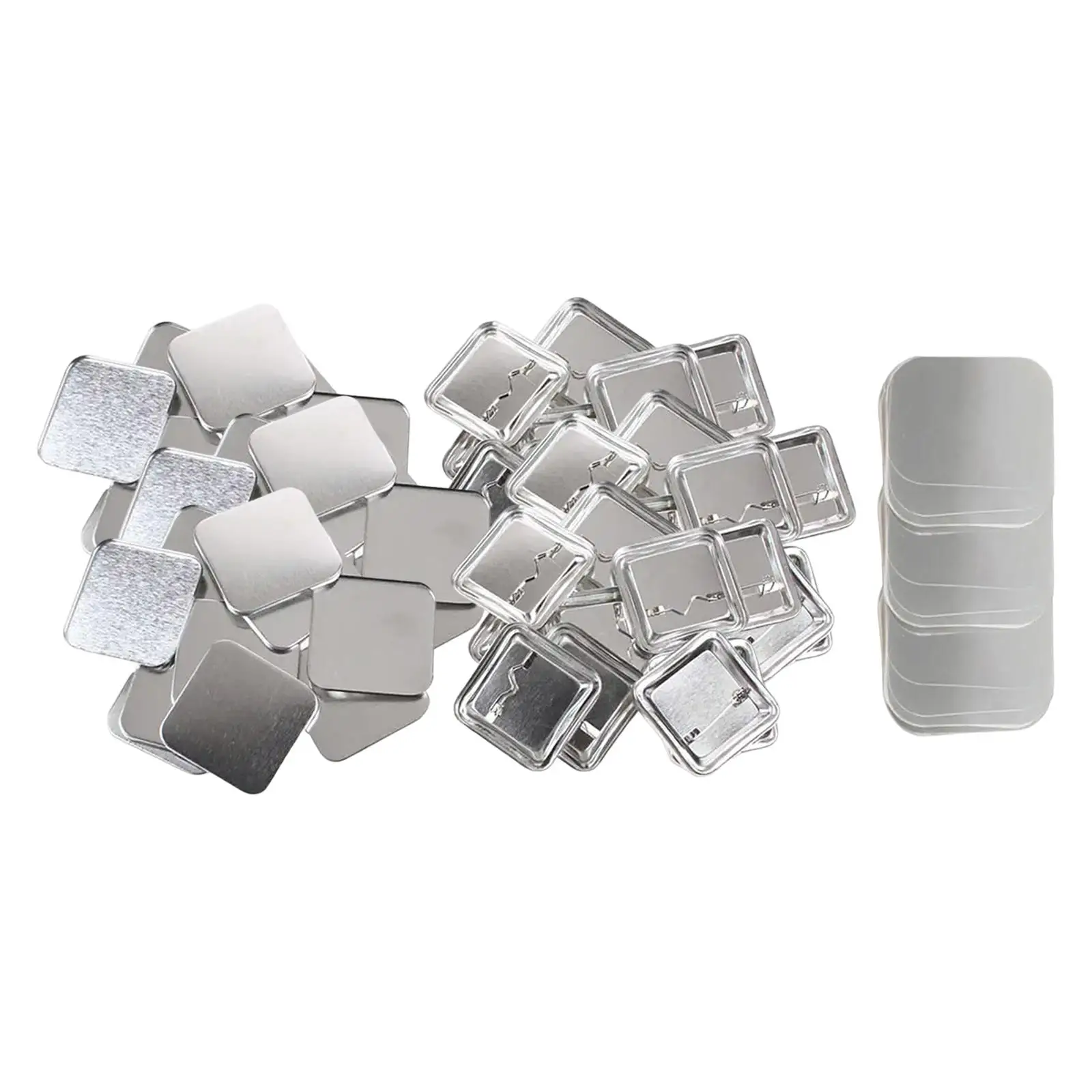 100Sets Blank Button Badge Parts Clear Mylar Component Metal Shells Button Maker for DIY Souvenirs Jewelry Making Gifts Craft