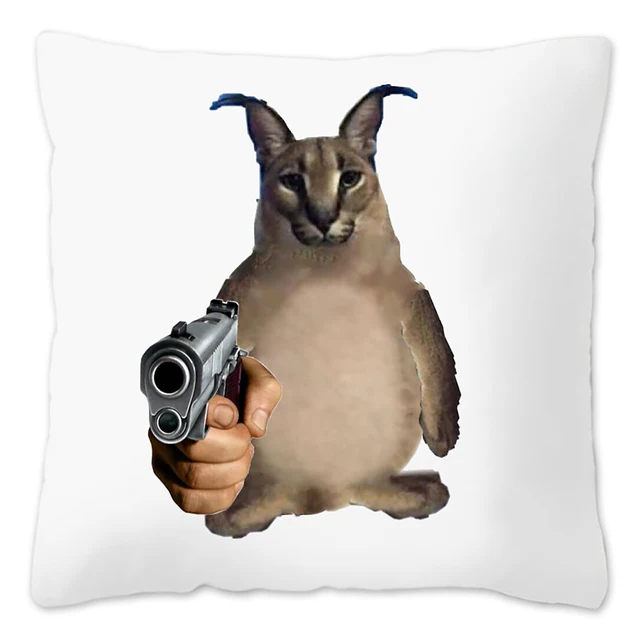 Compra online de Floppa bonito meme capa de almofada 40x40 decoração para  casa impressão 3d engraçado caracal gato lance travesseiro caso para sala  estar dupla face