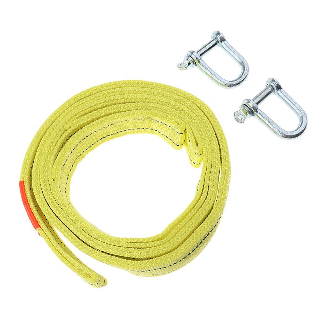 5 Meters 5 Tons Strong Tow Rope Pull Strap Double Layer Trailer Belt