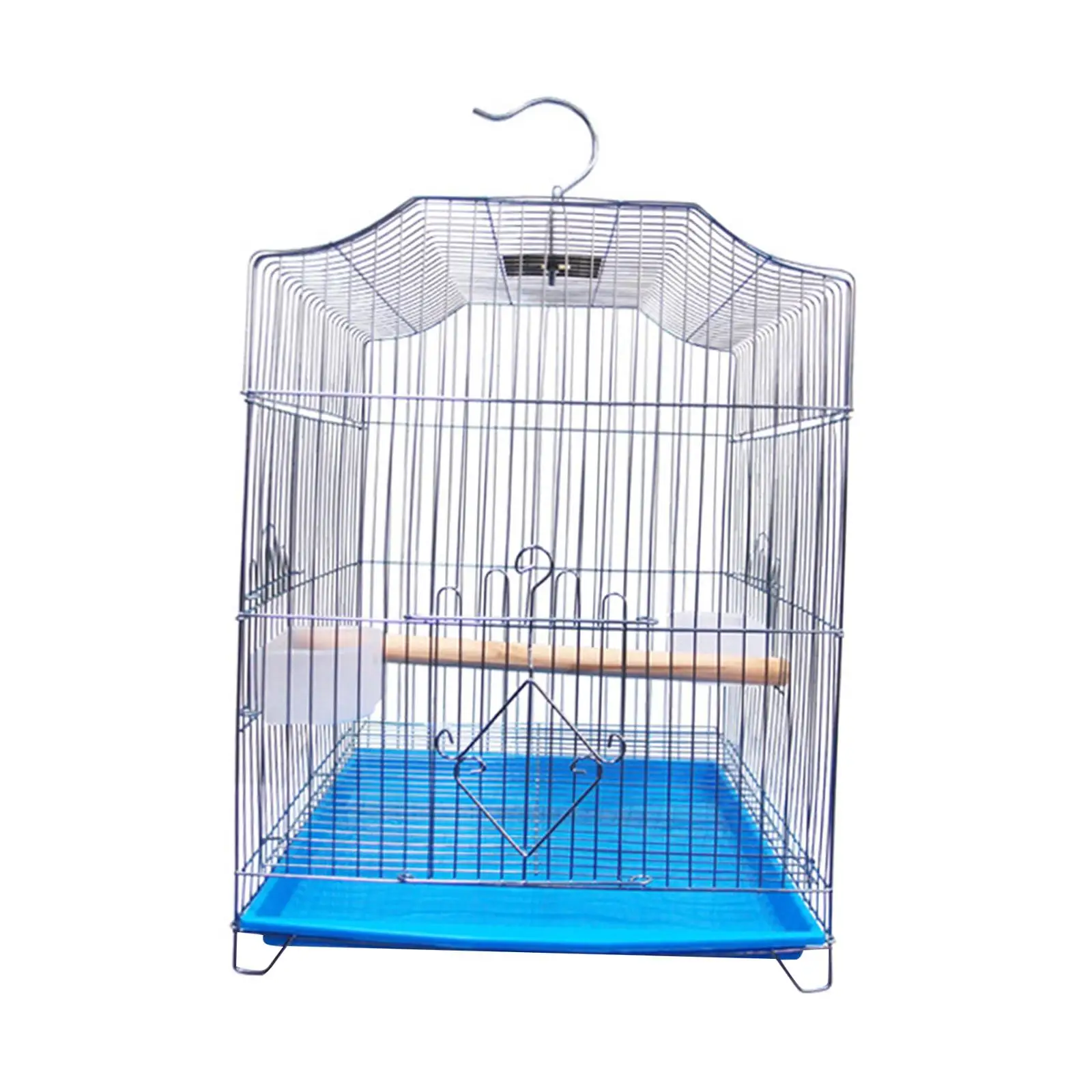 Folding Birdcage, Stand Cage Hanging Hook with food Mesh for Parrot Lovebirds Budgies Finches Accessories