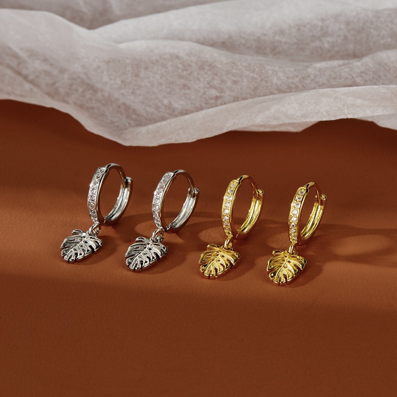 REETI 925 Silber Ohrringe Einfache Blatt Creolen Für Frauen Geschenk Ohrringe Modeschmuck Aretes de mujer – Detail 1