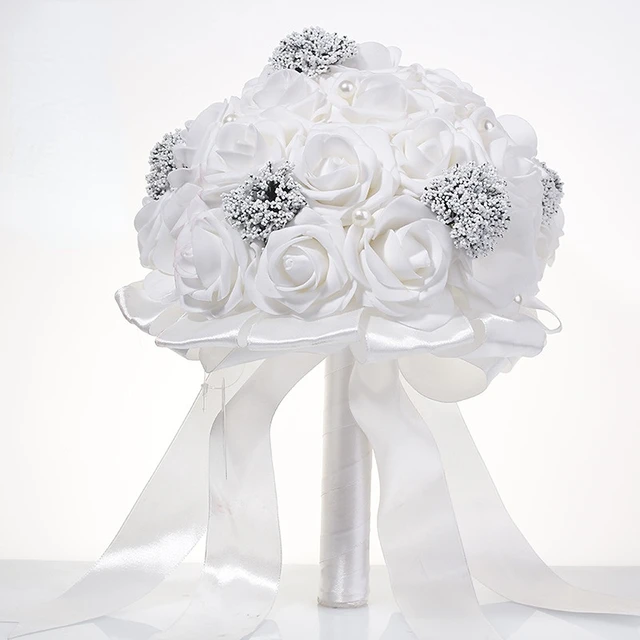 Black White & Silver Wedding Package Bridal Bouquet, Bridesmaids