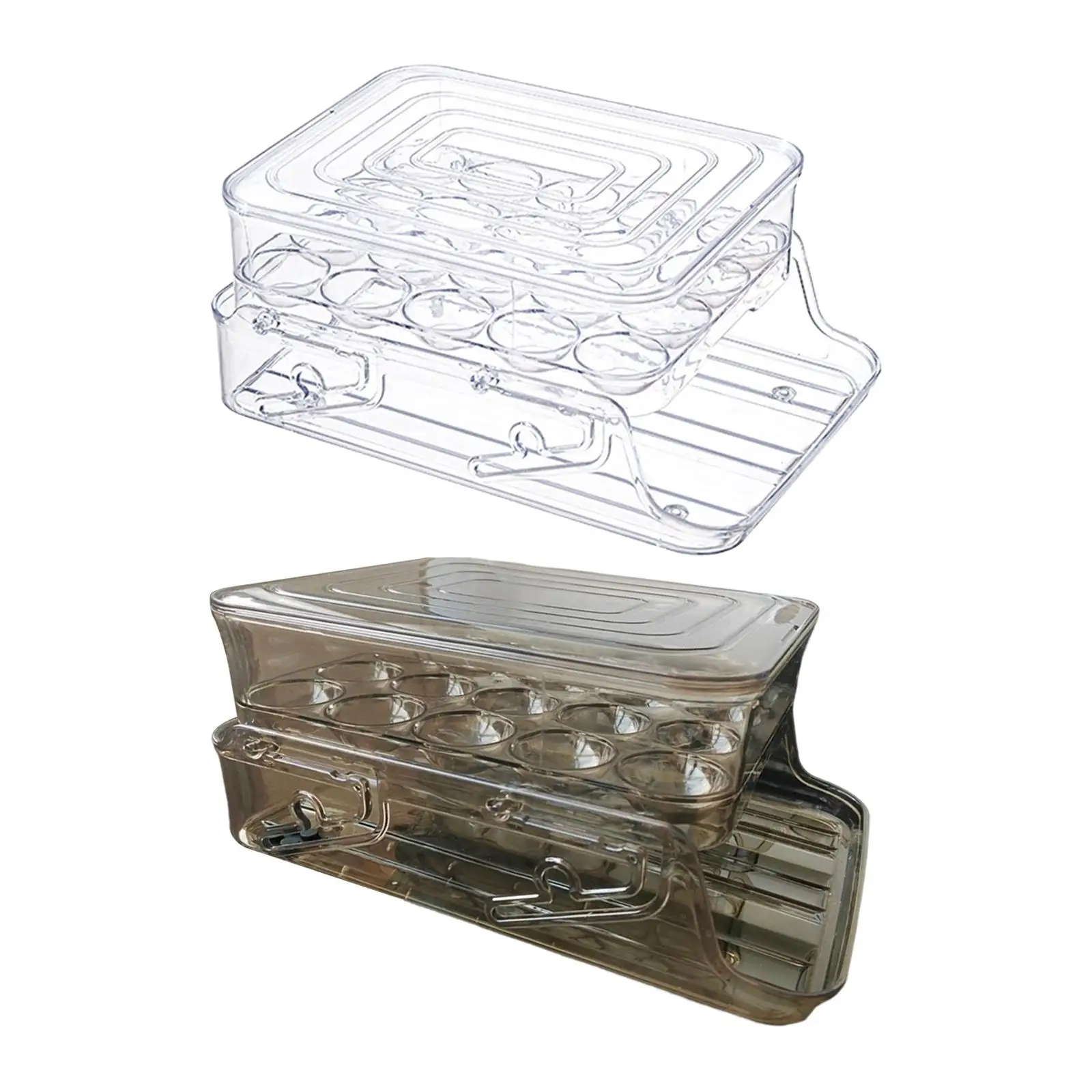 Egg Storage Container Organizer Bin with Lid Egg Container Household Stackable Egg Holder for Refrigerator for Storage Container