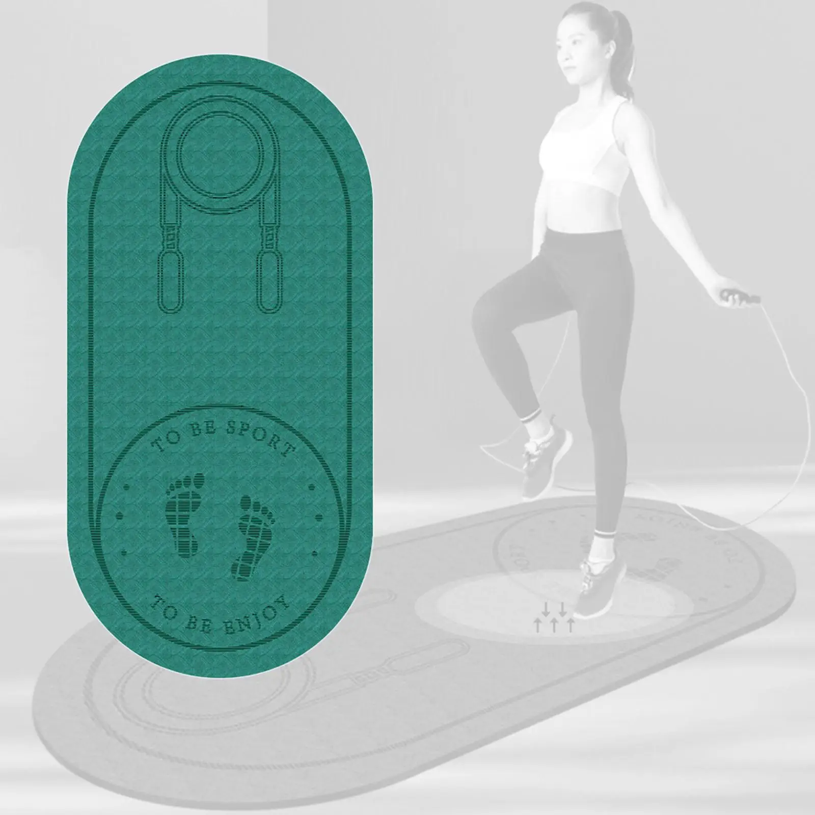 Indoor Jumping Skipping Mat Shock Absorption Indoor Gym Yoga Pilates Pad